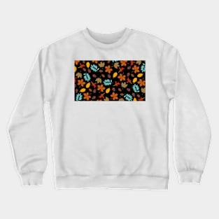 Autumn leaves falling with acorns and fruits / Fall pattern Crewneck Sweatshirt